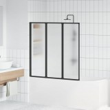 vidaXL Zuhanyfal Fekete 120 x 2 x 117 cm Alumínium és PP