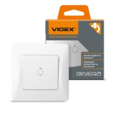 Videx Binera fehér színű süllyesztett csengő kapcsoló IP20-as védettséggel