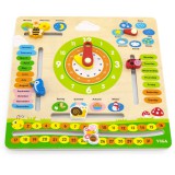 Viga fából készült angol nyelvű oktatási naptár – évszakok és időjárás tanulásához