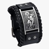 Viking férfi bőr karkötő állatmotívummal