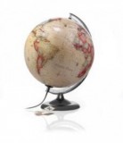 Világító 30 cm-es földgömb - antik, műanyag talpas