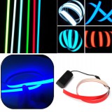 Világító fólia fényszalag 30 cm hosszú 12V vágható, lukasztható, ragasztható kék szín - elektrolumineszcens fólia