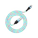 Világítós töltő és adatkábel USB/Micro-USB csatlakozóval 2.4A 1 méter Hoco U85 Charmin Night kék