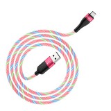 Világítós töltő és adatkábel USB/Micro-USB csatlakozóval 2.4A 1 méter Hoco U85 Charmin Night piros