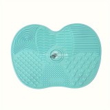 Világos pink szilikon alma alakú súroló lap tapadókoronggal, hatékony tisztításhoz