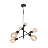 Viokef FREESTYLE több ágú függeszték, fekete, 6 db E27 foglalattal, VIO-4193100