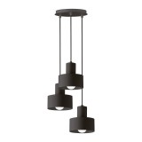 Viokef NORTON több ágú függeszték, fekete, 3 db E27 foglalattal, VIO-4185001