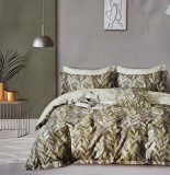 Violet 3 részes ágyneműhuzat, ágynemű garnitúra, pamut ágynemű szett, barna Faleveles ágynemű