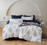 Violet 3 részes ágyneműhuzat, ágynemű garnitúra, pamut ágynemű szett, kék apró Virágos