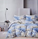 Violet 3 részes ágyneműhuzat, ágynemű garnitúra, pamut ágynemű szett, világoskék Virágos ágynemű