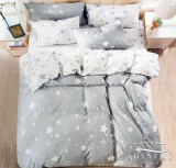 Violet 6 részes ágynemű garnitúra, 220x200 cm ágyneműhuzat szett garnitúra, világos szürke Csillagos