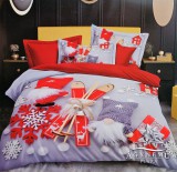 Violet 6 részes Karácsonyi ágyneműhuzat garnitúra, 220x200 cm, szürke Karácsonyi manók