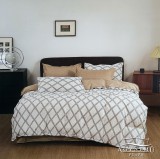 Violet 7 részes ágyneműhuzat garnitúra, ágynemű garnitúra szett, barna Csíkos