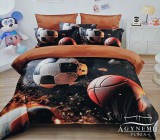 Violet 7 részes ágyneműhuzat garnitúra, ágynemű garnitúra szett, barna Focis ágynemű