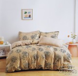 Violet 7 részes ágyneműhuzat garnitúra, ágynemű garnitúra szett, barna Virágok