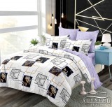 Violet 7 részes ágyneműhuzat garnitúra, ágynemű garnitúra szett, fehér Absztrakt kockás