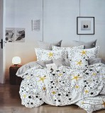 Violet 7 részes ágyneműhuzat garnitúra, ágynemű garnitúra szett, fehér Csillagos