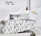 Violet 7 részes ágyneműhuzat garnitúra, ágynemű garnitúra szett, fehér Virágos