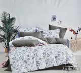 Violet 7 részes ágyneműhuzat garnitúra, ágynemű garnitúra szett, fehér Virágos