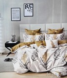 Violet 7 részes ágyneműhuzat garnitúra, ágynemű garnitúra szett, szürke virágos