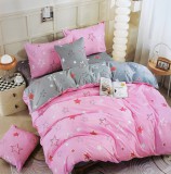 Violet Ágyneműhuzat szett, 7 részes pamut ágynemű garnitúra, rózsaszín Csillag