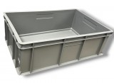 Vipa Euro Műanyag Láda 600X400X200 mm, Erősített Zárt Markolat, Szürke