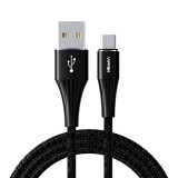 Vipfan A01 3A USB-Micro USB kábel 1,2m fonott fekete (CB-A1MK-black) (CB-A1MK-black) - Adatkábel