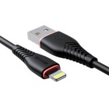 Vipfan Anti-Break X01 USB-A - Lightning kábel 3A, 1m fekete (X01LT-black) (X01LT-black) - Adatkábel