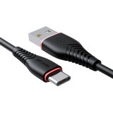 Vipfan Anti-Break X01 USB-USB-C kábel 3A 1m (fekete (X01TC-black) (X01TC-black) - Adatkábel
