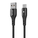 Vipfan Colorful X13 USB és USB-C kábel 3A 1.2m fekete (X13TC) (X13TC) - Adatkábel