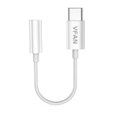 Vipfan L08 USB-C és mini jack 3.5mm AUX kábel 10cm fehér (L08) (L08) - Adatkábel