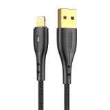 Vipfan Nano Gold X07 USB-A - Lightning kábel 3A, 1.2m fekete (CB-X7-LT) (CB-X7-LT) - Adatkábel