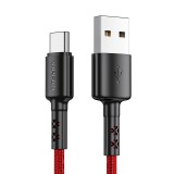Vipfan X02 USB-USB-C kábel  3A 1.8m (piros (X02TC-1.8m-red) (X02TC-1.8m-red) - Adatkábel