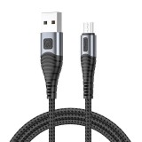 Vipfan X10 USB-Micro USB kábel  3A 1,2m fonott fekete (CB-X10MK) (CB-X10MK) - Adatkábel