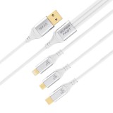 Vipfan X15 3in1 USB-C Lightning Micro 66W USB kábel 1.2m aranyozott fehér (X15LMT) (X15LMT) - Adatkábel