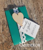 Virágmag papírtasakban faszívvel és csipkével díszítve