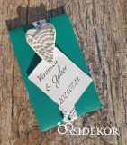 Virágmag papírtasakban kerámia szívvel és csipkével díszítve