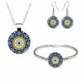 Virágos mandala ékszer szett