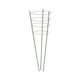 Virágtámasz, műanyaggal bevont fém, zöld, 60cmx7mm +3db gyűrű, átm.18-20-22cm