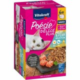 Vitakraft Poésie Delice Plus Macska Alutál multipack Csirke és Lazac 6x85g
