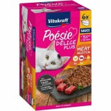 Vitakraft Poésie Delice Plus Macska Alutál multipack Csirke és Marha 6x85g