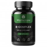 VitalHarmony B-Komplex Kapszula (90 db) – Teljes spektrumú, 8-féle esszenciális B-vitamint tartalmazó formula a maximális energiaszintért és stresszvédelemért