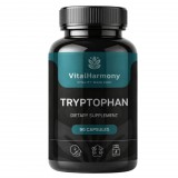 VitalHarmony L-Triptofán Kapszula (90 db – 300 mg) – Esszenciális aminosav a természetes szerotonin- és melatonintermelésért, a pihentető alvásért és a pozitív hangulatért