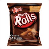 Viva choco rolls kakaós-csokoládés krémmel töltött extrudált gabonarudacska 100 g