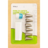 VIVA.Z Torta díszítőcső szett habzsákkal és csatlakozóval, 6 db-os