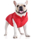 Vízálló, szőrmentes kutyakabát, piros, XL-es (francia bulldog méret)
