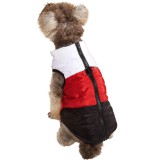 Vízálló téli kutyamellény, fehér-piros-fekete, XS-es