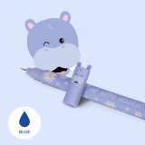 Viziló, radírozható zselés toll kék tintával (LEGAMI - STATIONERY- Hip Hippo Hooray, 0.7 mm)