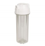 VM 10" szűrőház - átlátszó - dupla "O" gyűrű - 1/4"x1/4"