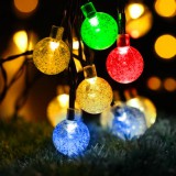 VOLTRONIC Napelemes fényfüzér 12 m 100LED színes kültéri világítás vízálló karácsonyi dekoráció, szolár világítás